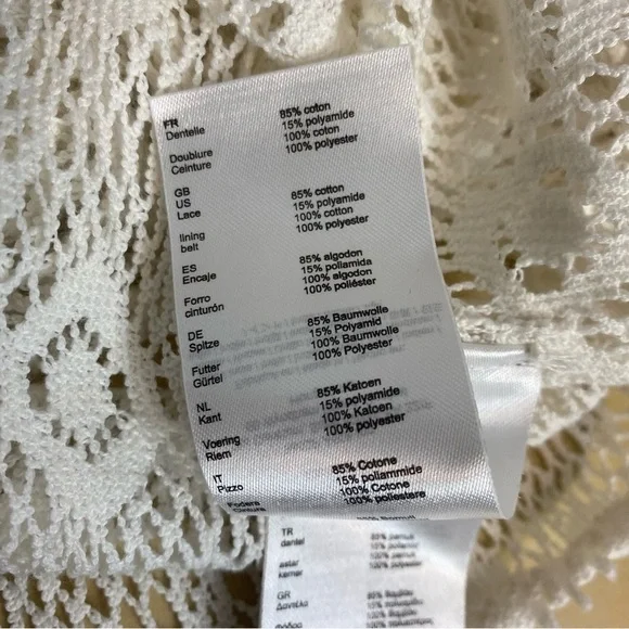 MAJE • Limba open knit high neck ruffle crochet sweater in ecru - Picture 10 of 16